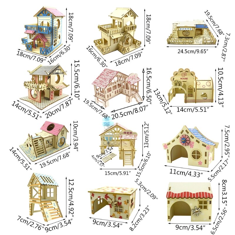 Gerbille Double couche pour animal domestique, Villa, petits animaux, maison, exercice, Cage, plate-forme, gerbilles, souris, jouets de jeu
