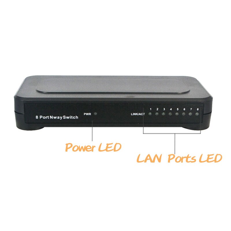 8 porte 10/100Mbps Rete Fast Ethernet Switch Hub Società di Supporto Del Computer Tablet PC Della Macchina Fotografica LED Screen Share dati