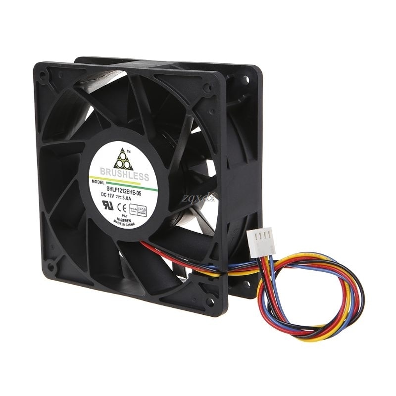 7000RPM Miner Cooling Fan 12038 12V 3A Dual Ball Bearing Brushless 4-Wire PWM Temperature Control Radiator Air Cooler