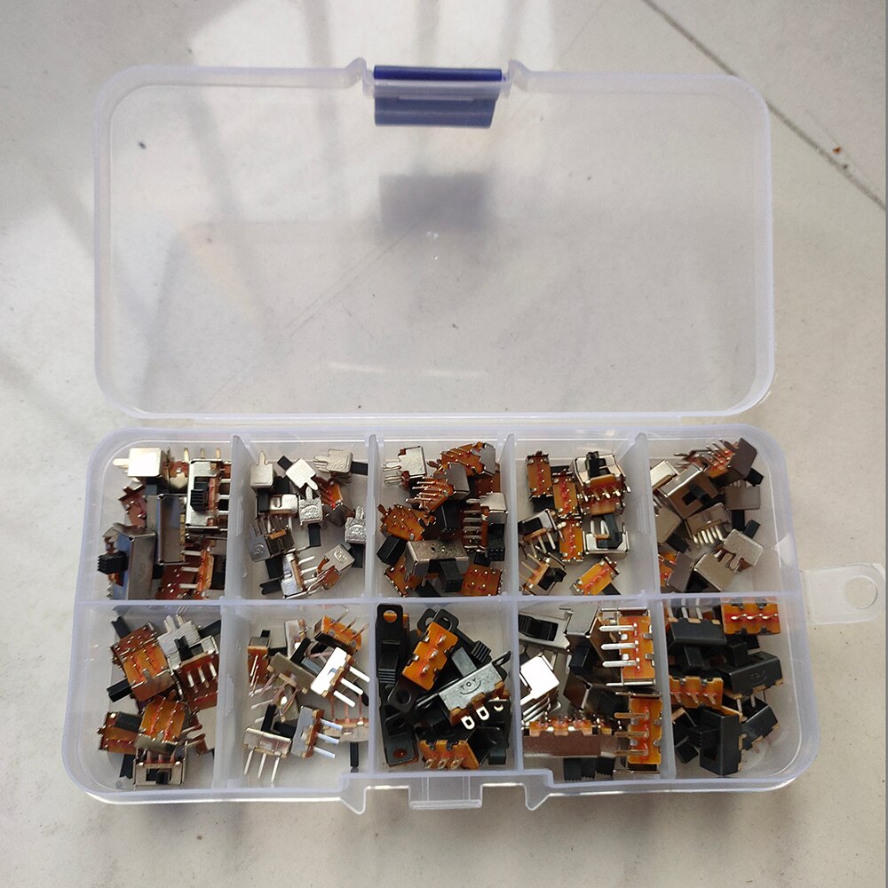 100Pcs 10 Waarden Tuimelschakelaar Mix Ss12D Ss22D Sk12D Sk22F Sk12F Handvat Hoog 4Mm En 5Mm