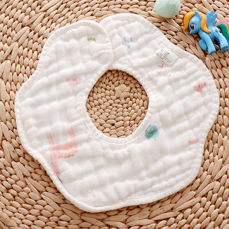 Mignon dessin animé bébé bavoirs coton imperméable à l'eau baver Burp chiffons pour -nés bord ondulé doux produits pour enfants: 6