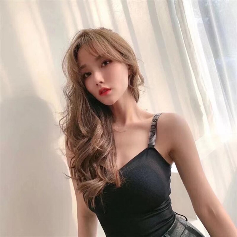 Luxury Diamond Sling Seamless Camisole U-shaped Back Adjustable Shoulder Strap No Steel Ring Sports Underwear Party Essential