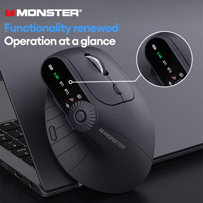 Choice Monster M2 PRO Dual Mode Rechargeable Wireless Gaming Mouse Lightweight & Comfortable Ergonomic Vertical Vertical Mouse