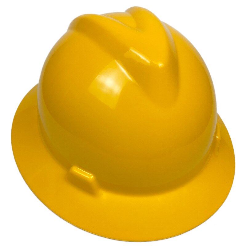 Full Brim Hard Hat Pure Color Work Safety Helmet Lightweight Work Cap for Construction Railway Mine Traffic 5 colors: Yellow