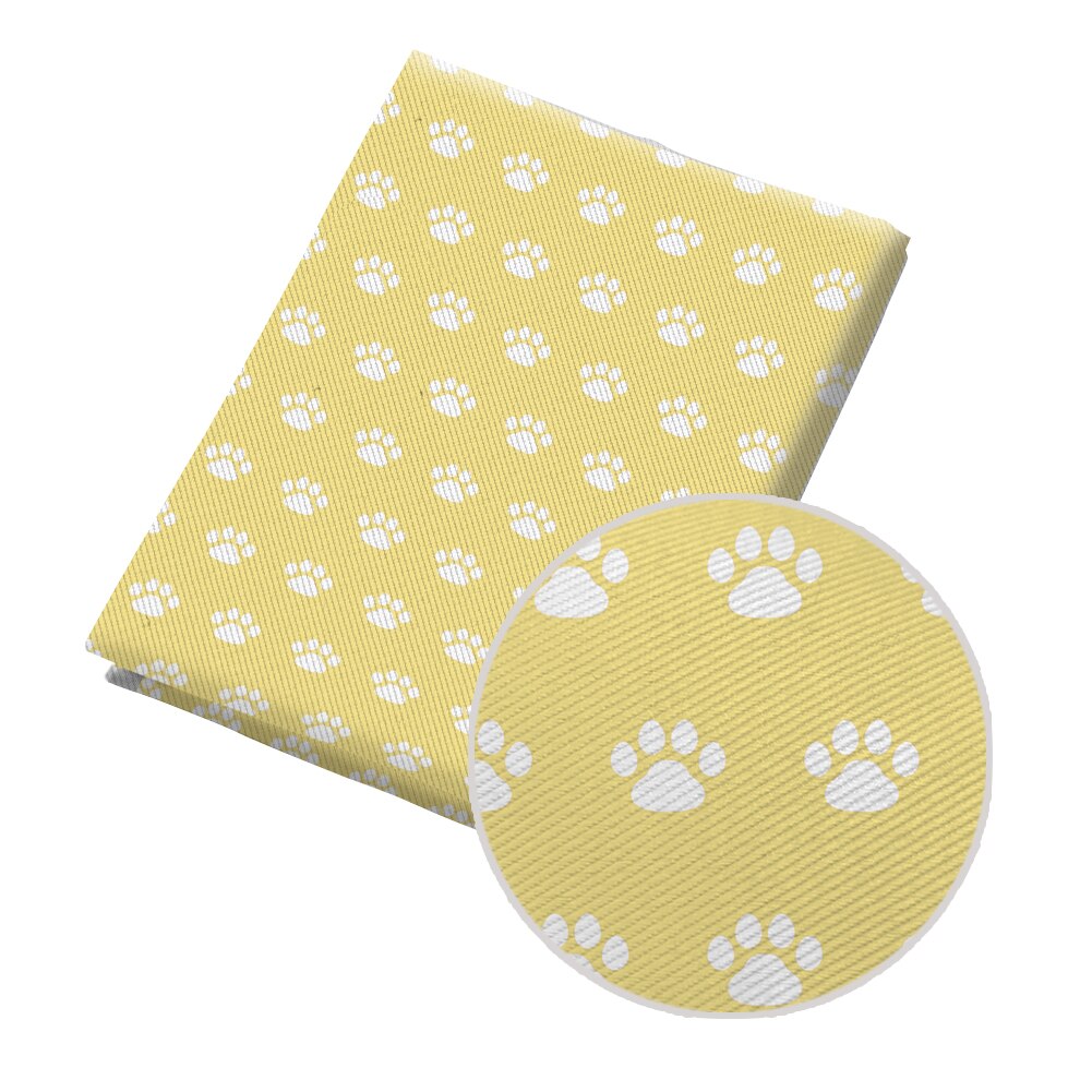 50*145CM Fabric Cute Dog Paw Printed Polyester Cotton Twill Fabric Patchwor Printed: PL1298