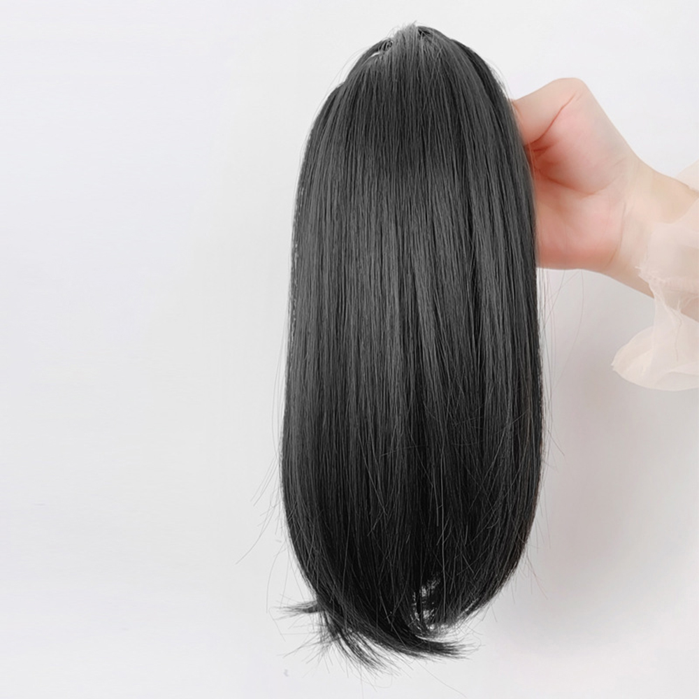 Pelucas sintéticas con Clip de cola de caballo recta corta de 38cm para mujeres extensiones de cabello de cola de caballo falsas ligeramente deformadas y esponjosas naturales: T1B/613