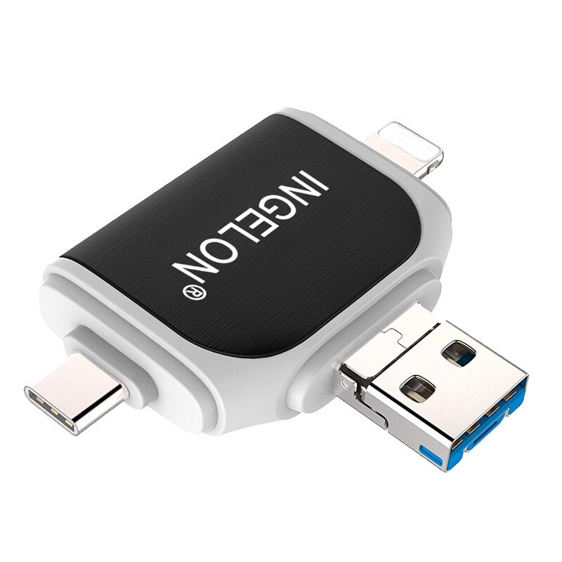 Ingelon SD Card reader xqd lector tarjetas idragon Cardreader laptop accessories Plus micro sd 16GB kart okuyucu USB OTG Adapter: R015-Black