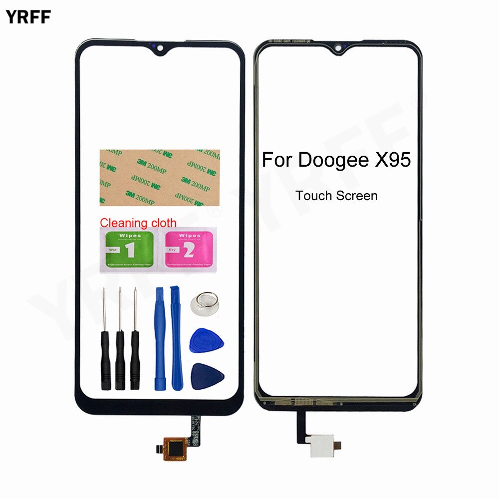 Glass Touch 6.52'' Panel For Doogee X95 Touch Screen Digitizer Sensor Front Outer Glass Lens 3M Glue Wipes