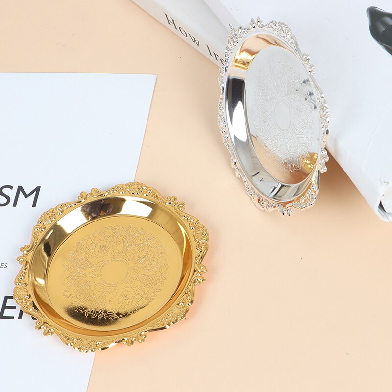 Iron Tray Glossy Plate Buffet Fruit Cake Party Supplies Dessert Storage Plates 1PCS