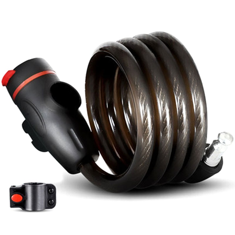 Bike Lock Cable Bike Cable Basic Self Coiling Combination Cable Bike Locks with Bracket Flexible steel cables
