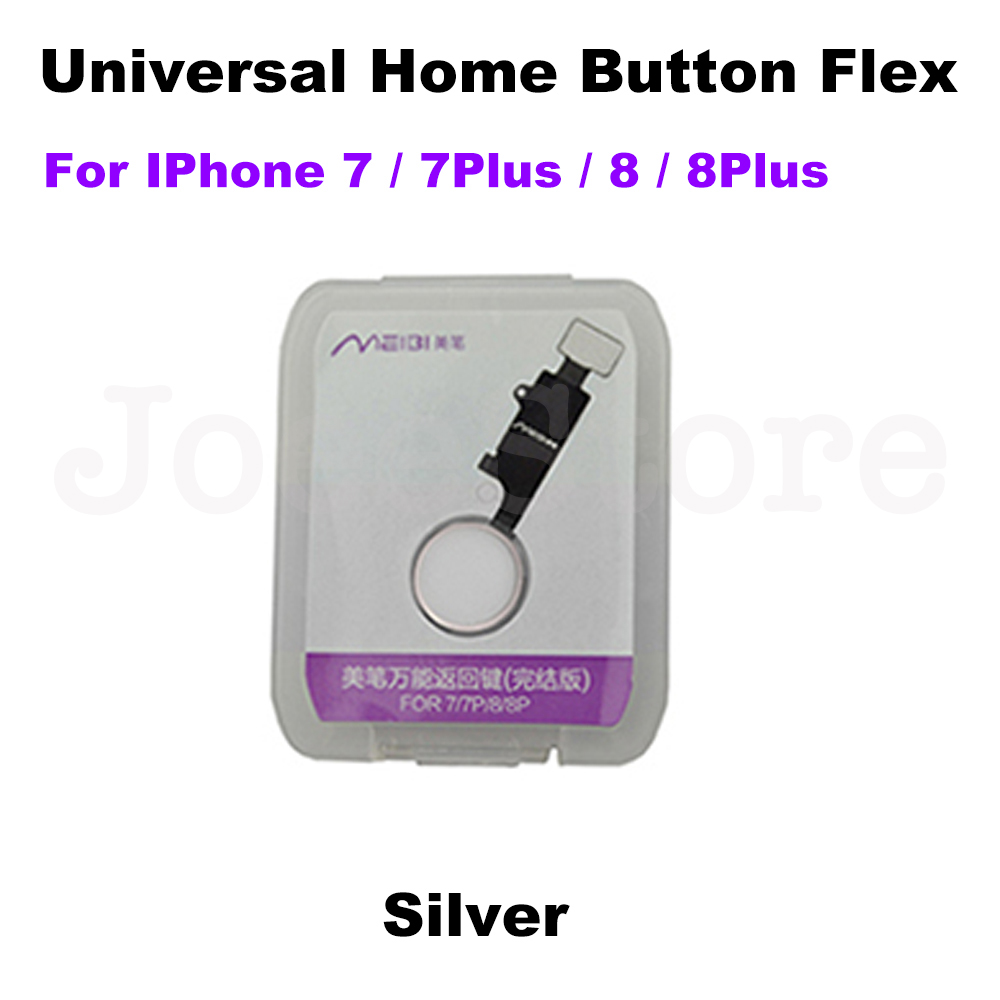 Botón de inicio flexible para IPhone 7, 7Plus, 8, 8Plus, SE2020, llave principal Universal, funciones de retorno trasero, Cable conector sin ID táctil: Plata