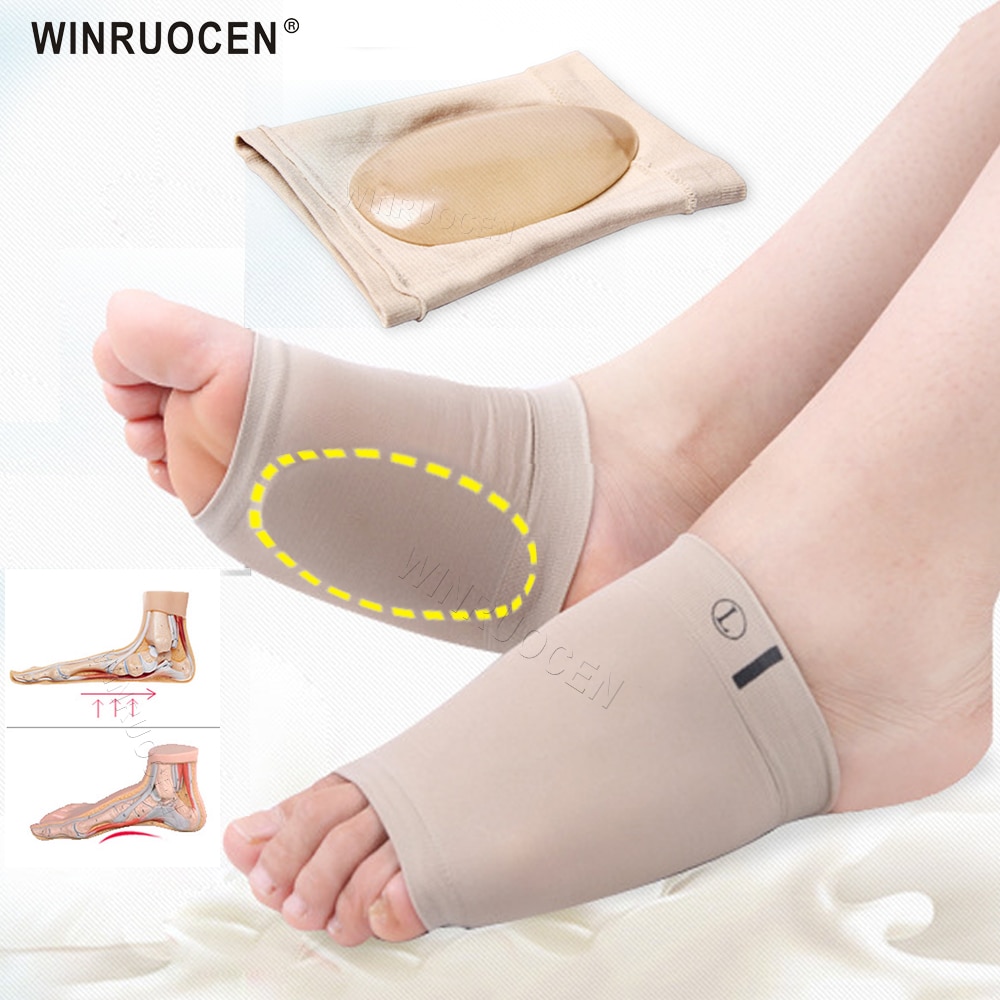 WINRUOCEN Arch Support Orthopedic Silicone Gel Arches Flatfoot Plantar Fasciitis Pain Comfortable Shoes pad insole Spur Unisex