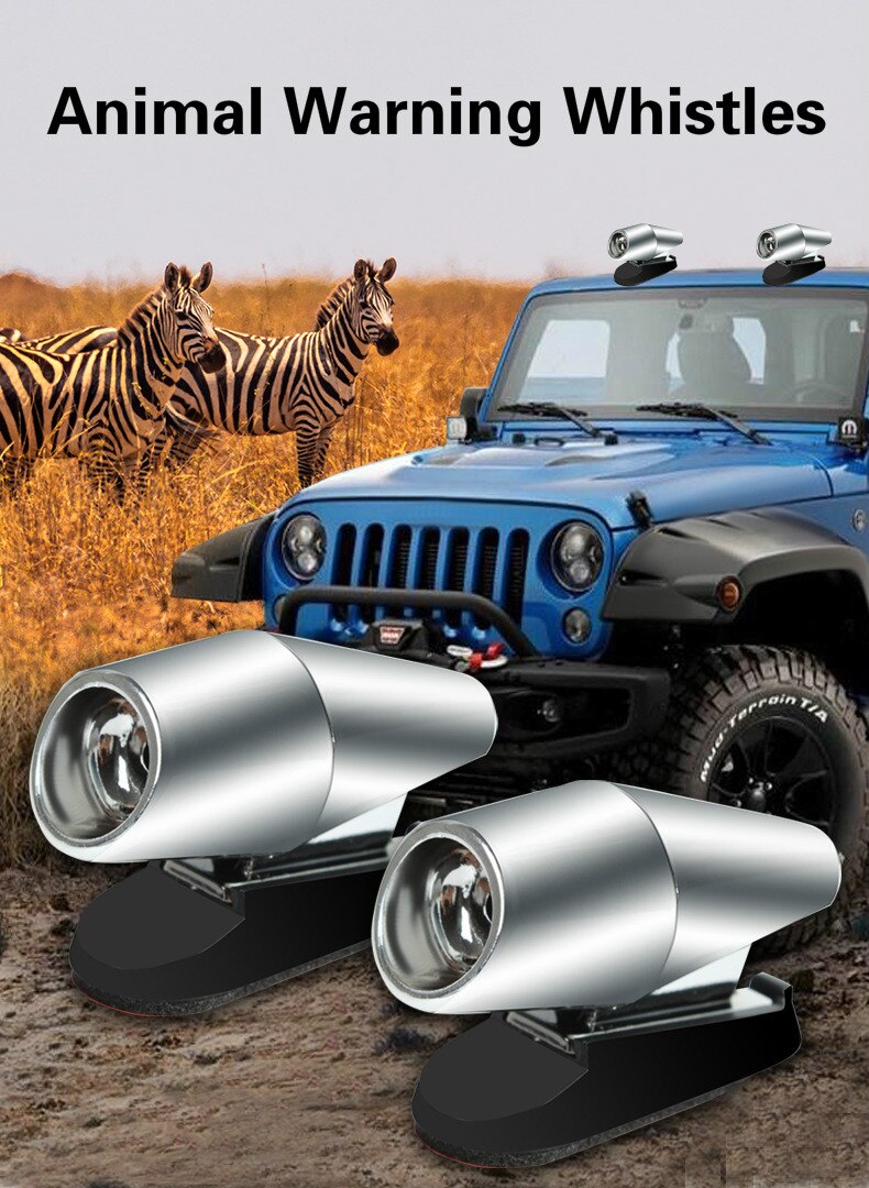 1 Pair Car Animal Alarm Ultrasonic Deer Cattle Dog Monkey Cat Alert Warning Whistles Safety Sound Alarm Car Forest Driving