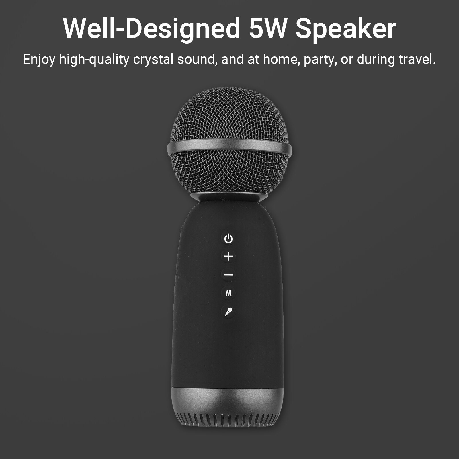 Ammoon-micrófono inalámbrico BT MC-001, dispositivo portátil de Karaoke con altavoz incorporado, Compatible con tableta y teléfono inteligente