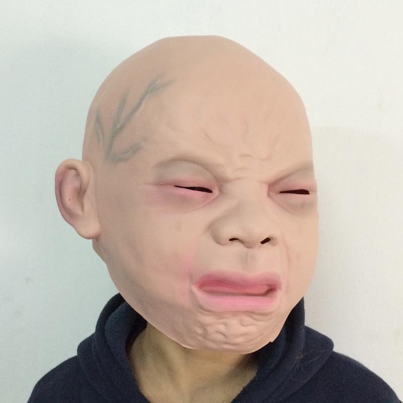 Hotsale halloween jul på gatorna baby gråtmask arga glada babymasker