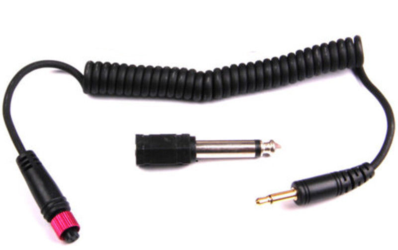 Yongnuo RF-602 3.5mm naar 3 pins plug Sync Kabel met Schroef Lock + 6.35mm Adapter