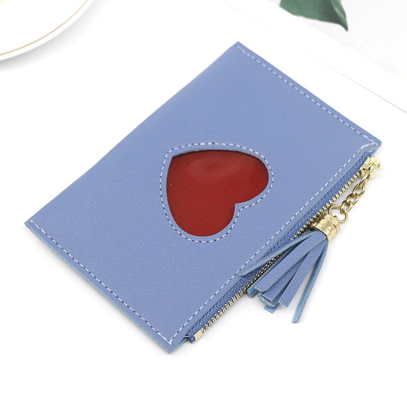 dames portefeuille en cuir synthétique polyuréthane dames porte-monnaie dames crédit portefeuille porte-cartes femmes multi-carte carte sac: Blue