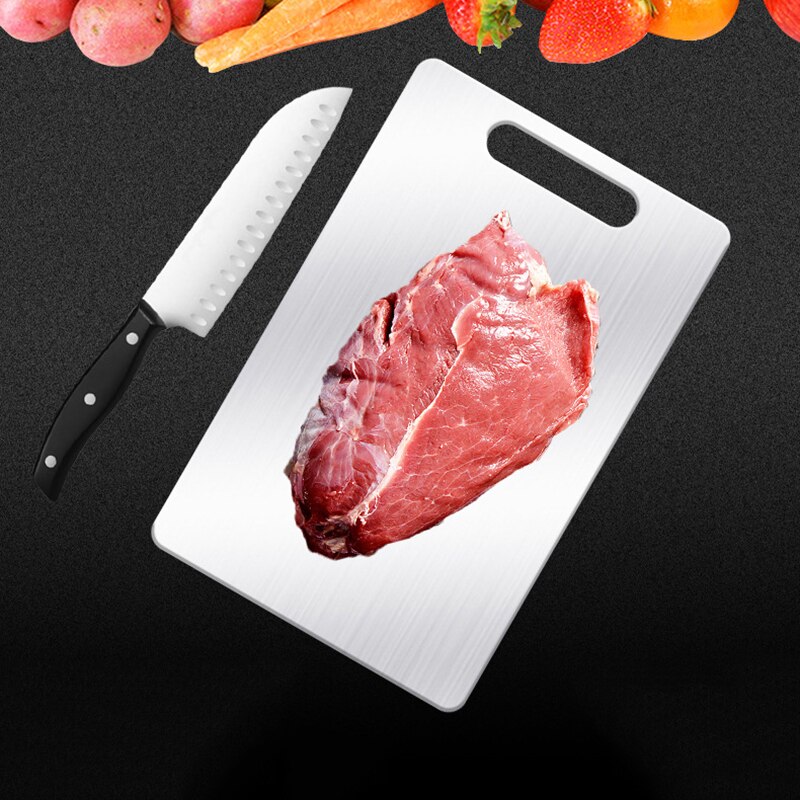 1pc Stainless Steel Chopping Boards for Meat and Vegetable Carving Board Cutting Board Measuring Board for Cooks & Chefs