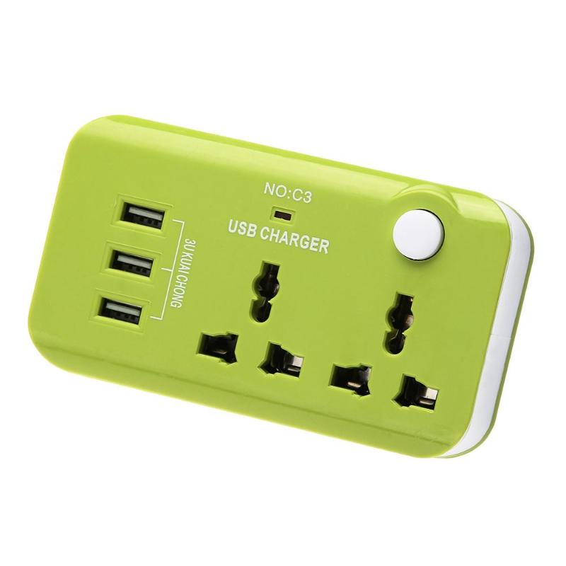 5V 10A UK Plug 3 USB Port Quick Charging Hub Charger Universal Adapter Dock Power Strip Travel Converter AC 110-250V