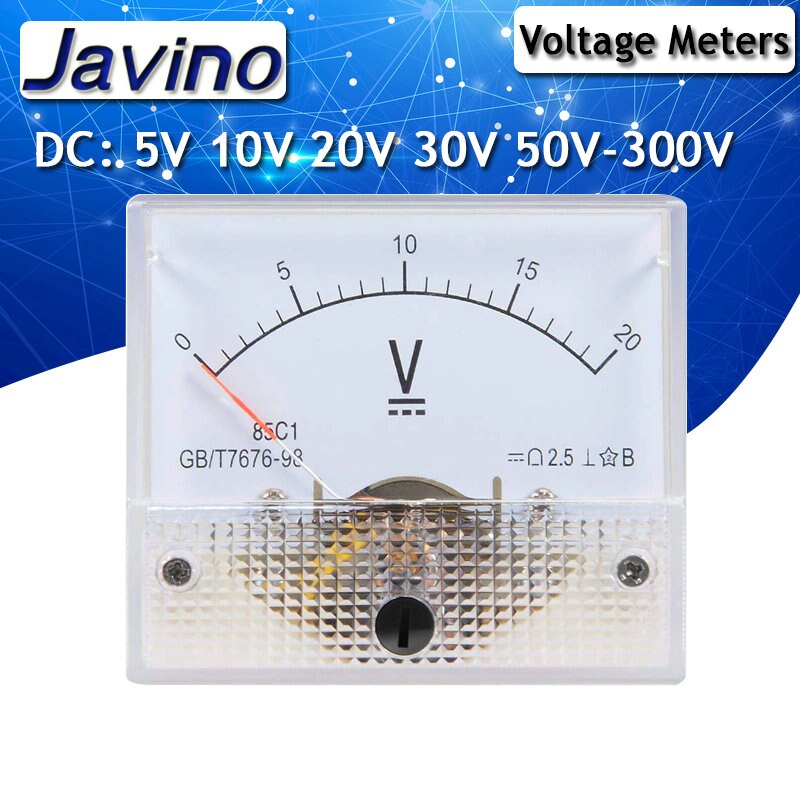 Dc Analoge Panel Volt Voltage Meter Voltmeter Gauge 85C1 5V 10V 15V 20V 30V 50V 100V 200V 300V Mechanische Spanning Meter