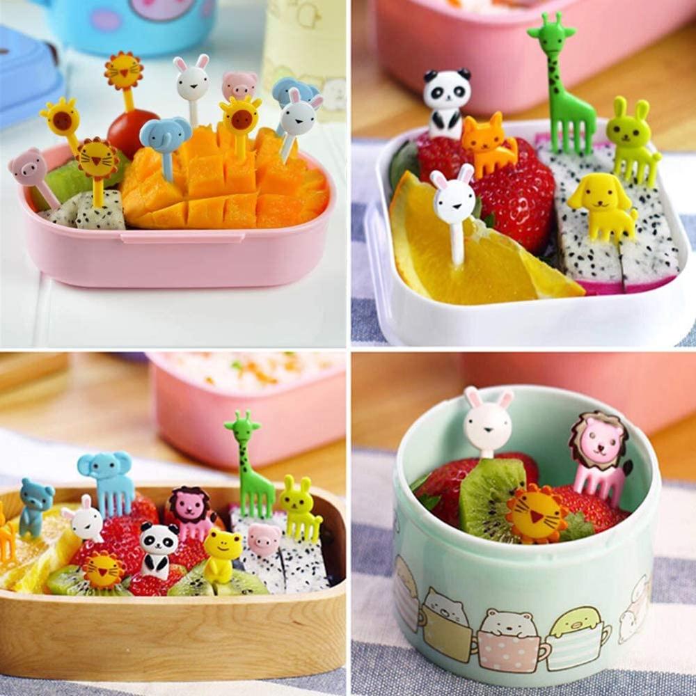 20 stk mat frukt gaffel kake dessert gafler barn dyr mini tegneserie tannpirker bento lunsj for cocktail party forsyninger