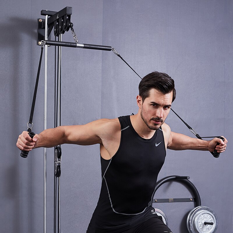 Lat pull down stang gym roterende lige stang to ender med lejering til kabelmaskine fastgørelse modstandsbånd stanghåndtag