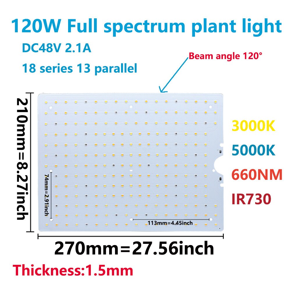 1Pcs 120W LED Plant Grow Light PCB Samsung lm281b + LED With Red 660nm Infrared 730nm Ultraviolet 395nm For Indoor Plant Grow