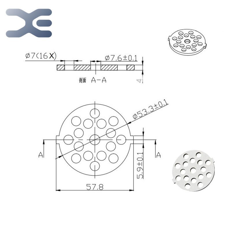 3Stck einstellen Fleischwolf Teile Für Panasonic (57,6mm) durchmesser Edelstahl Acesorios Para Amoladora (4mm) Dicke