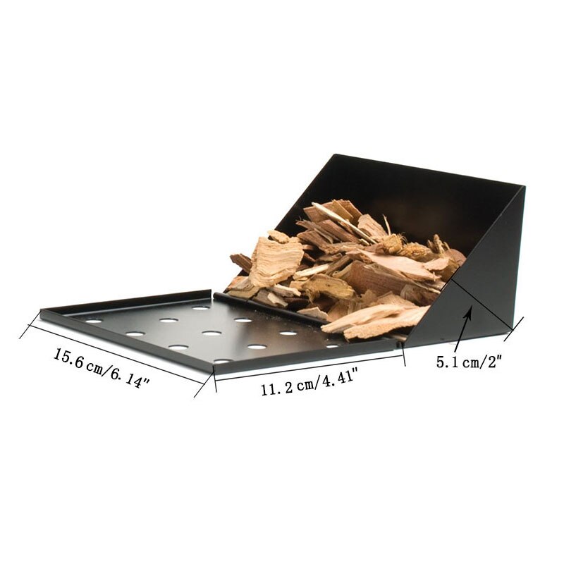 Non-Stick V-Shape BBQ Smoking Box Gas Grill Smoker Wood Chip Cold Smoke Generator Black Barbecue Grill Tool Cooking Meat Bacon