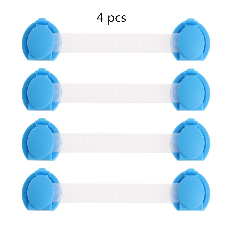 15cm bebé de seguridad Seguridad de tiras y bloqueos de armario Cierre de plástico para niños armario de protección infantil bloqueador bebé cerradura de seguridad para cajón: 4pcs blue
