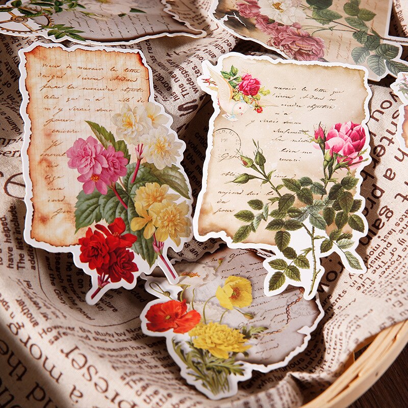 Memory Flower Series Vintage Postcard DIY Scrapboo... – Grandado