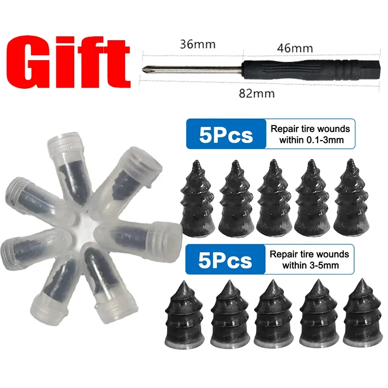 10/20/30 Stuks Vacuüm Band Reparatie Nail Bandenpunctie Schroeven Motorfiets Fitting Set Tubeless Wiel Reparaties lekke banden Kit Patches: Goud