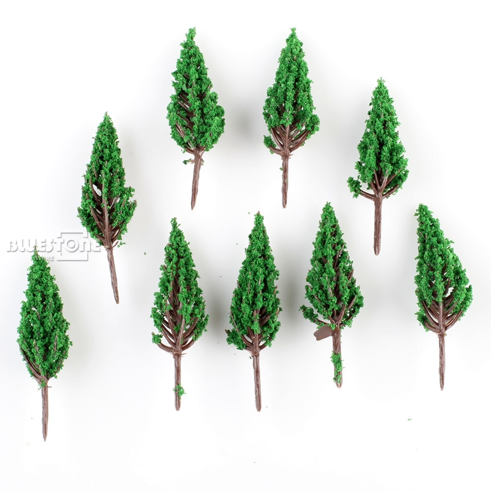 100 X Model Pine Trees Model Train Park Trees for N or Z Scale Snow Scenery 58mm