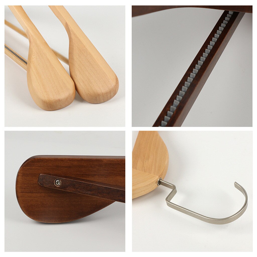 Cintre à épaule large de , 1 pièce, unisexe, Vintage, en bois, vêtements de ménage, antidérapant, pour costume, # T2P