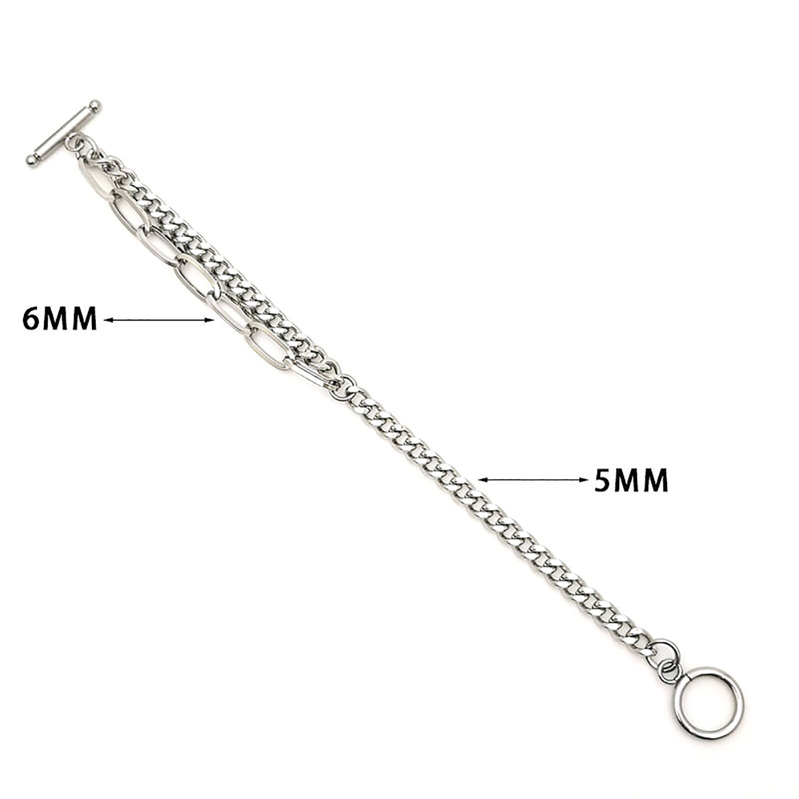 1 Piece Stainless Steel Link Curb Chain And Curb Chain Findings Bracelets Silver Color Oval