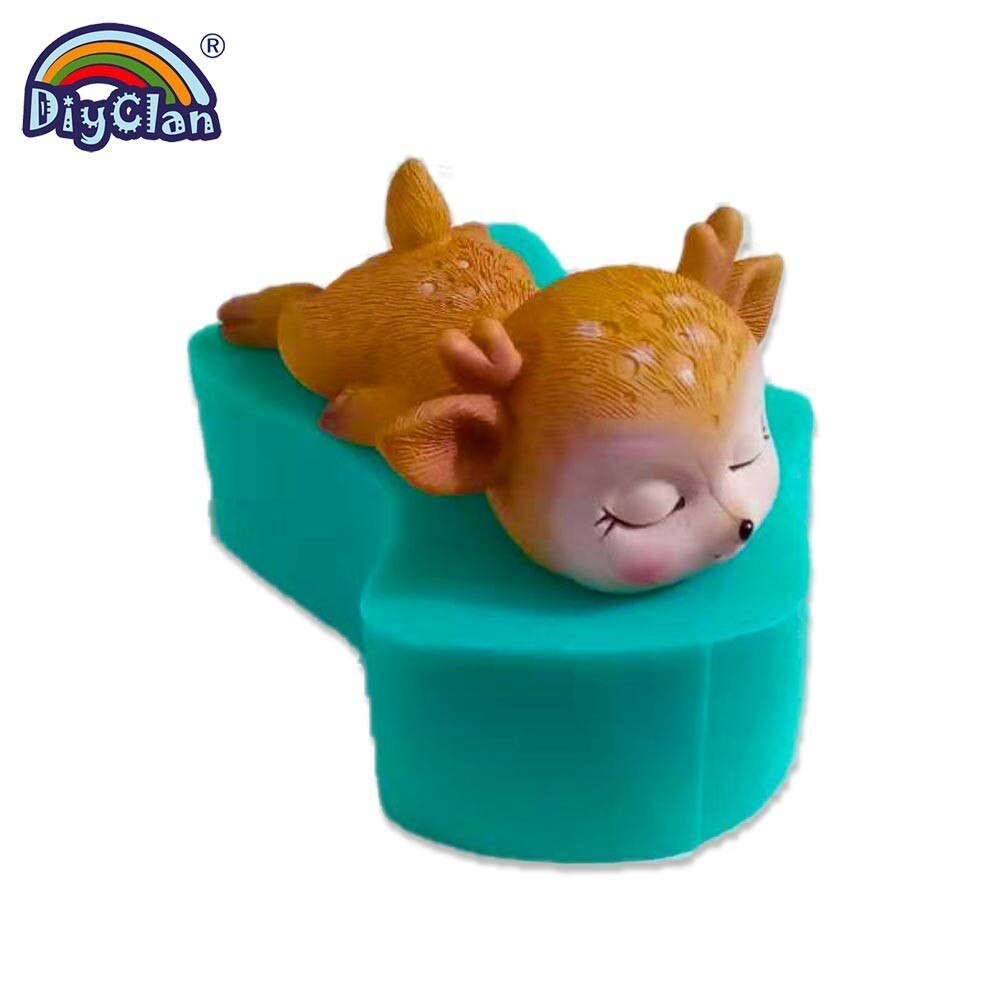 Molde de silicona modelo ciervo SICA para hacer jabón de velas, serie Animal, molde de arcilla del molde para pastel de Fondant, herramientas de decoración de Chocolate y cemento