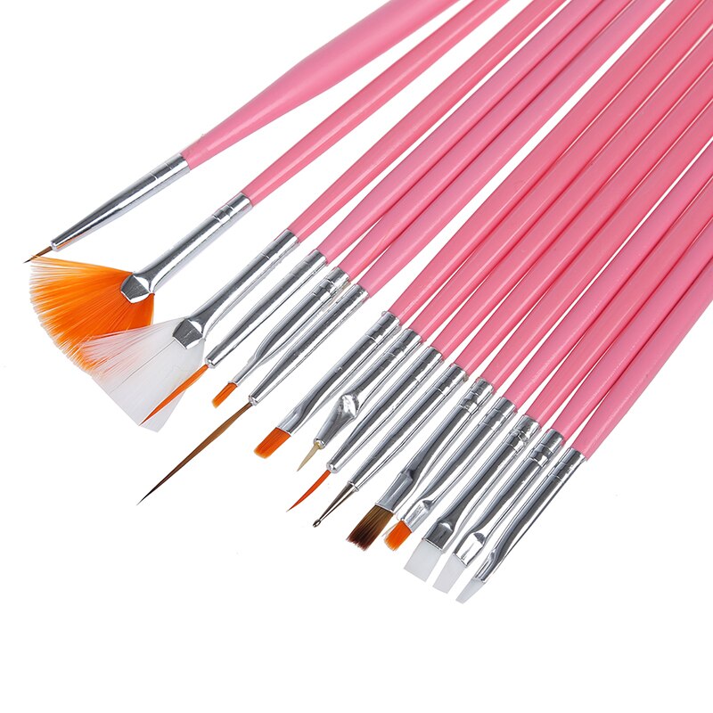 15 in 1 nail cosmetic brush set Rose
