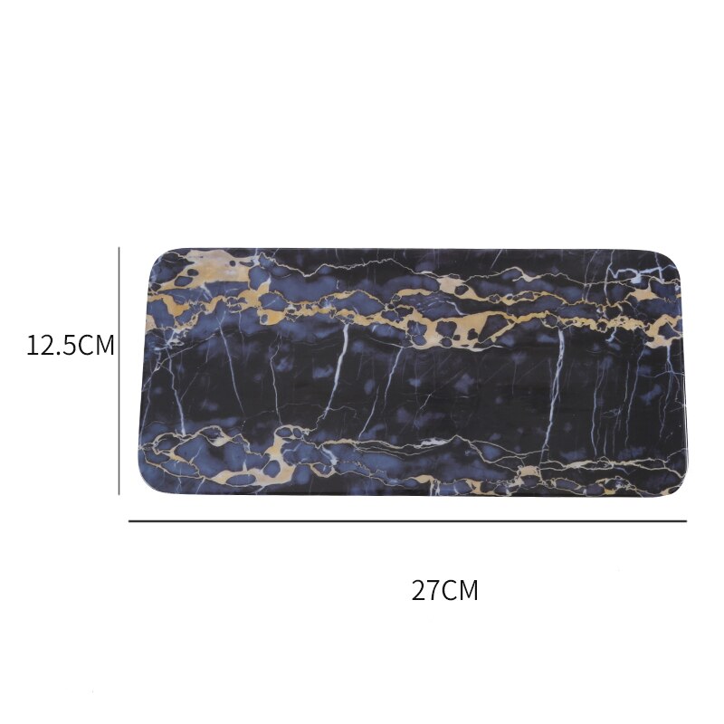 Marble Flat Plate Rectangular Sushi Spaghetti Steak Salad Container Pot Restaurant Japanese Cuisine Barbecue Kitchen: C