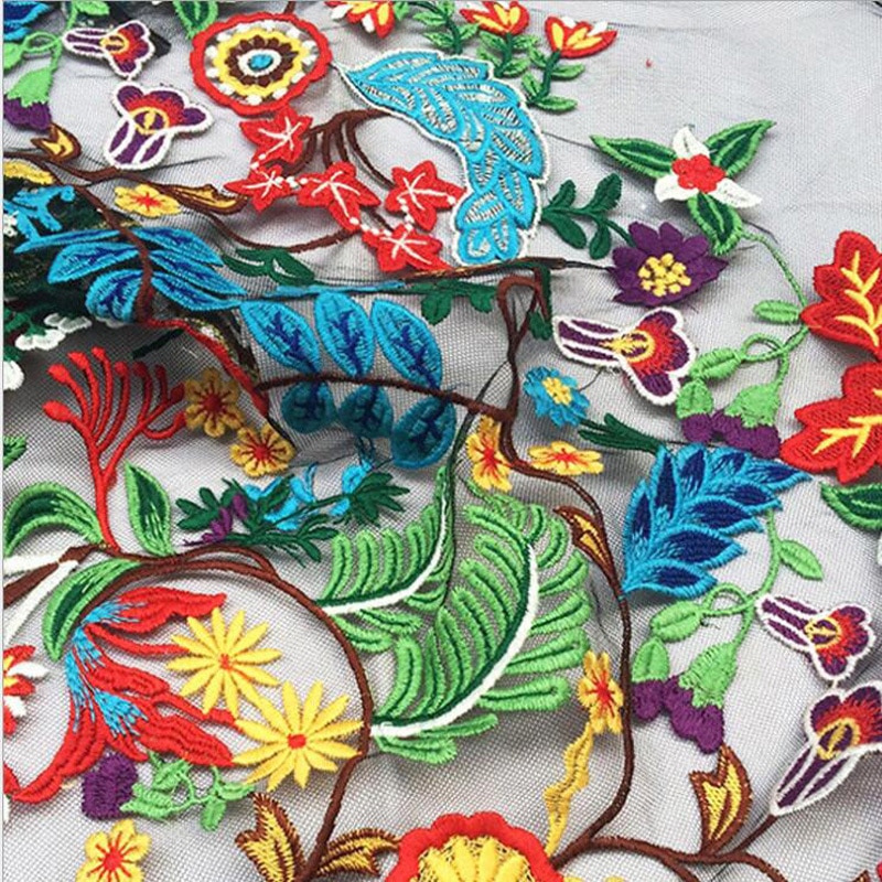 Modern Flower Pattern Beautiful Cotton Lace Fabric Mesh Patchwork Fabric Cloth Sewing Tissu au Metre DIY Tecidos