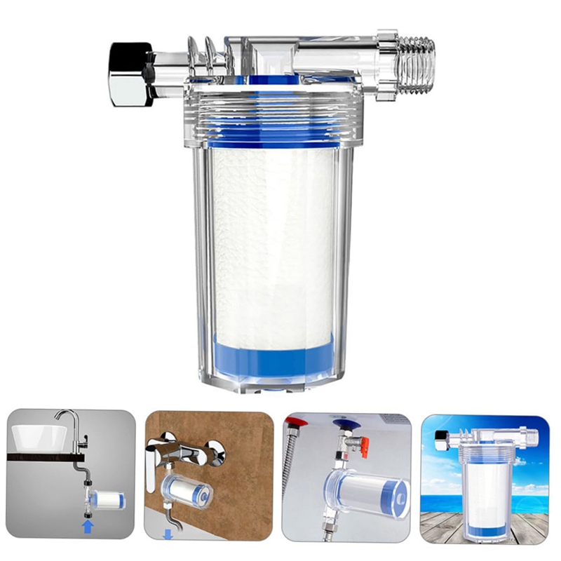 Wasmachine Boiler Douche Douche Water Filter Voor Kraan Waterzuiveraar Filter Eenvoudig Te Gebruiken Blauw & Wit