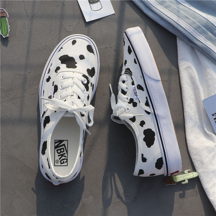 Ręcznie malowane krowy brezentowych butów kobiet 2021 wiosna nowych studentów koreańskiej wersji Ulzzang Harajuku Sneakers Sneakers kobiet buty E0-07