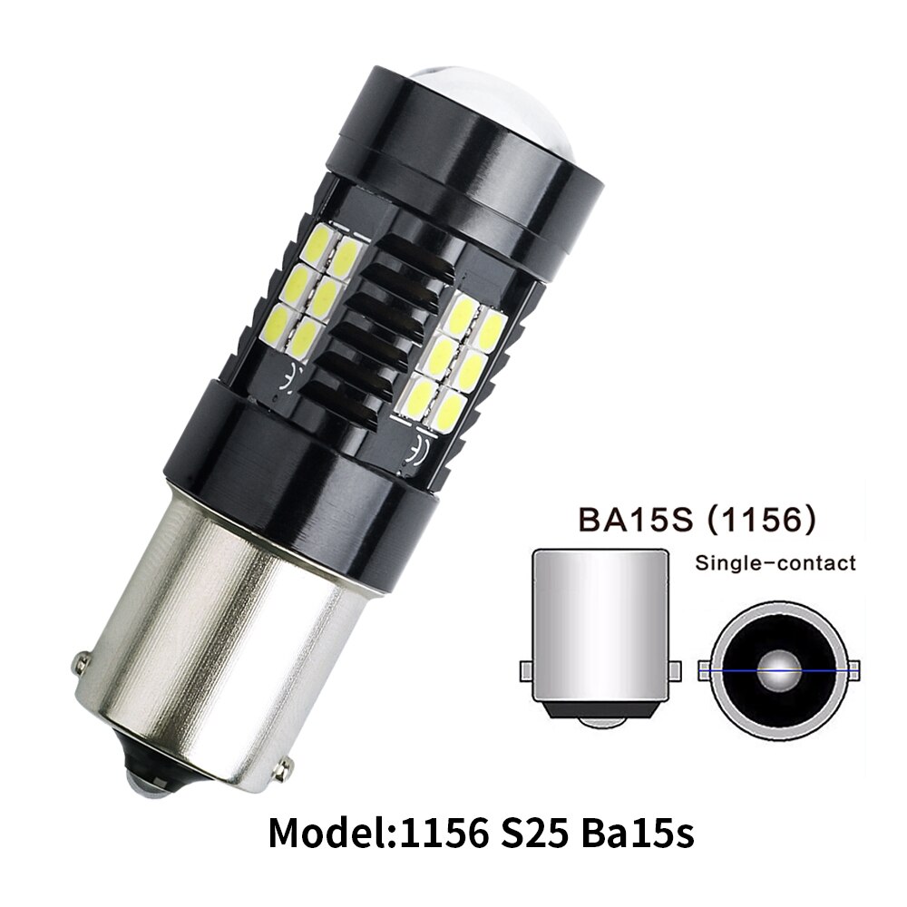 Ampoules Led Canbus sans erreur 1156 BA15S P21W 1157 BAY15D 21W 1156 BAU15S 3030 21SMD pour feu stop inversé, clignotant blanc, 1 pièce: Bleu / 6500 K