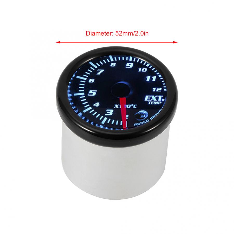 Colorful LED Car Exhaust Gas Temp Gauge Ext Temp Meter EGT Sensor 52mm/2.0in Exhaust Temperature Gauge