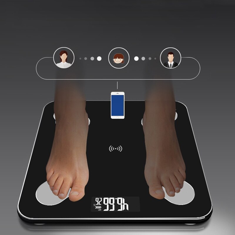 Body Fat Scale Smart BMI Scale LED Digital Bathroom Wireless Weight Scale Balance Bluetooth APP Android IOS