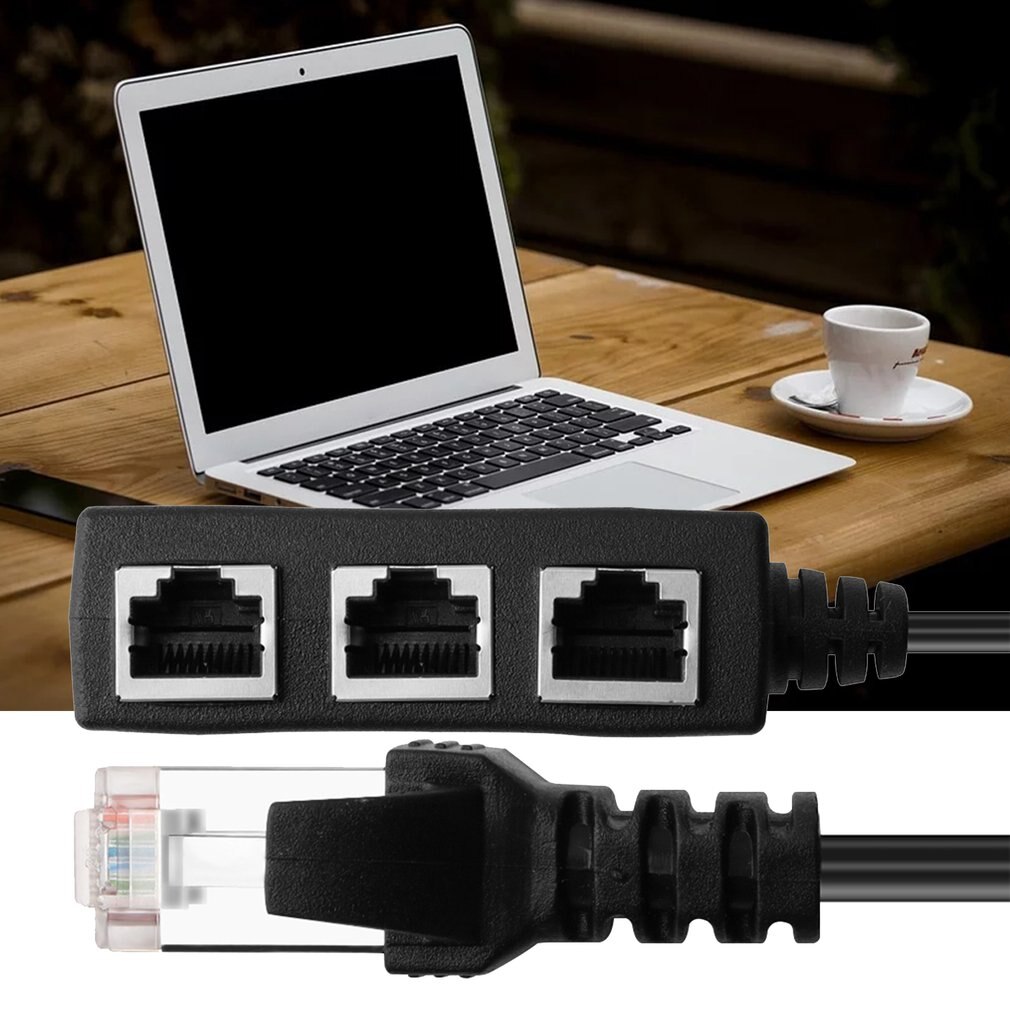 RJ45 Ethernet Kabel Adapter Splitter 1Male Naar 3 Vrouwelijke Poort Lan Netwerk Plug 3in 1 Adapter Netwerk Accessoires