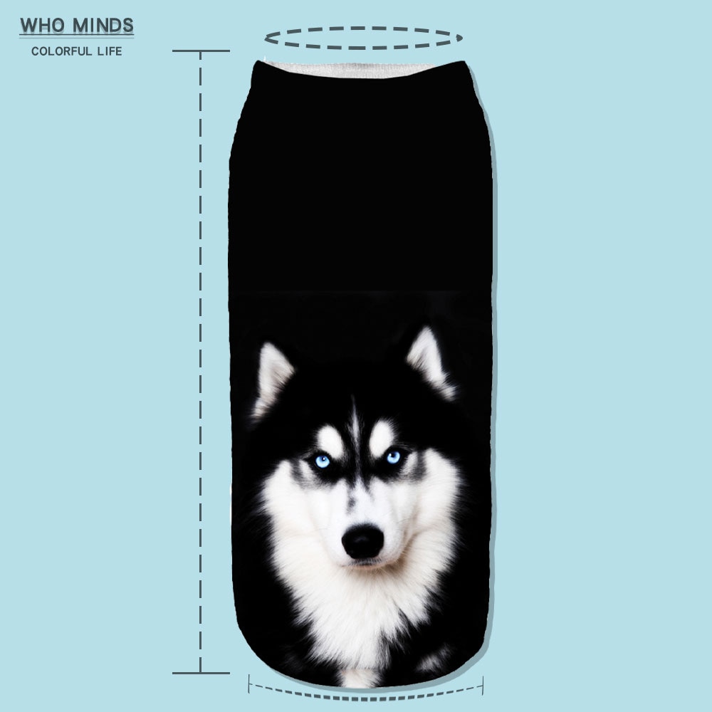 3pcs/Lot skarpetki Dog Sock Cute Floral Socks Women Harajuku Art Socks Funny Cotton Fasion Kawaii Ankle Happy Socks