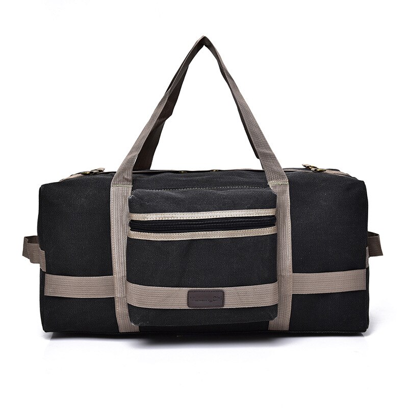 Bolso de lona de gran capacidad para hombre, bolsa de hombro para gimnasio, de lona, de entrenamiento, deportivo, 40L, novedad: Color negro