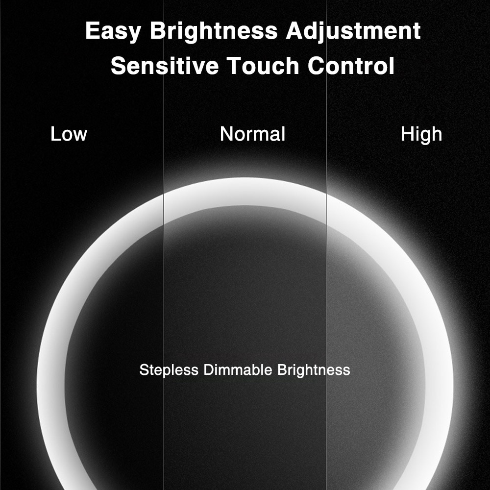 Makeup Mirror with LEDs Cosmetic Mirror with Touch Dimmer Switch Battery Operated Stand for Tabletop Bathroom Travel