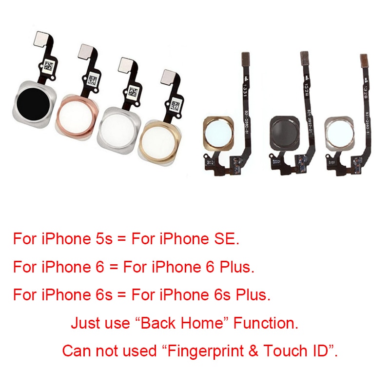 Home Button Flex Cable Assembly For iPhone 5S SE 6 6s 7 8 Plus Home Button Screen On Contral Flex Cable Replacement Repair Parts