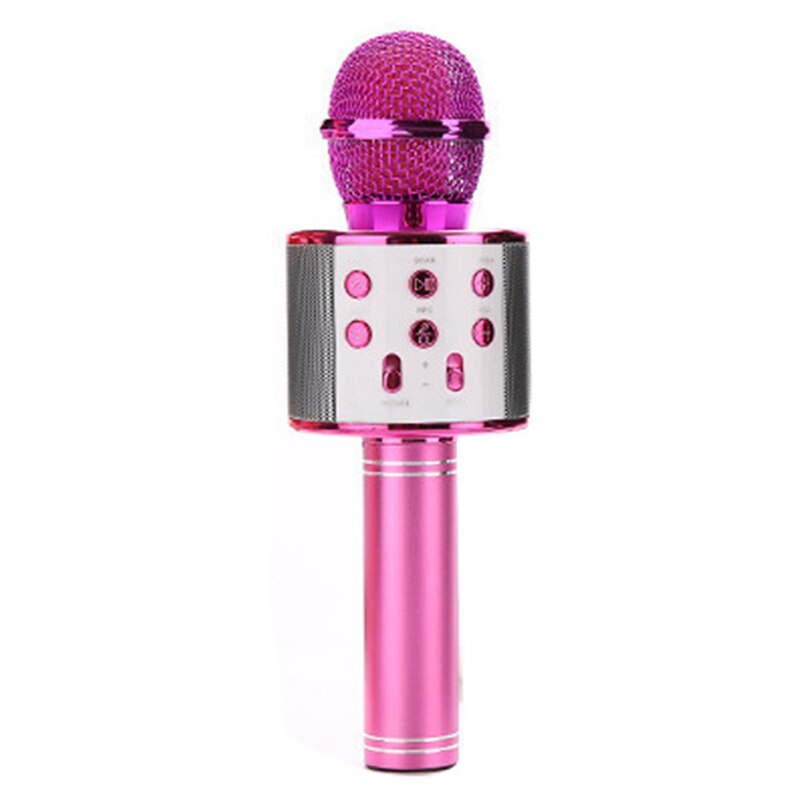 Wireless Microphone for Kids Mobile Phone Karaoke Microphone Portable Vocal Singing Recording Mike 3D stereo Mini Mic: pink